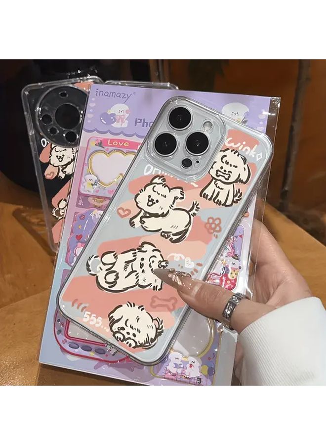 غطاء هاتف iPhone 13 شفاف ومقاوم للصدمات بتصميم كلب لطيف وغطاء واقي - Image 4